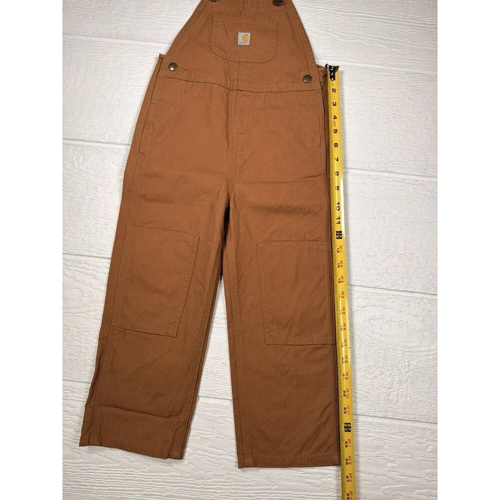 Carhartt 4T Brown Duck Canvas Bib Overalls Double Knee Workwear Farm OX8609-B